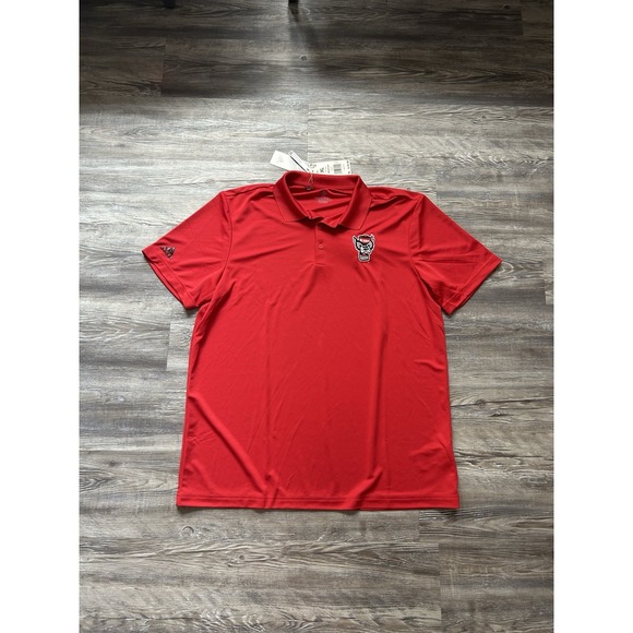 adidas Other - NWT Adidas NC State Wolfpack Polo Mens XL Red Golf NCAA North‎ Carolina Adi Perf